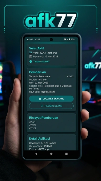 Tampilan riwayat versi afk77