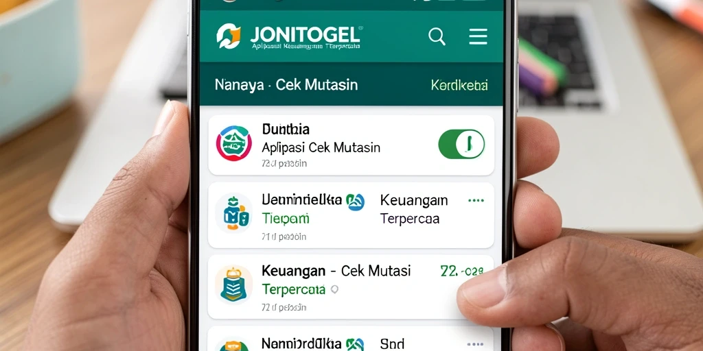 Tampilan antarmuka JONITOGEL yang menunjukkan mutasi keuangan.