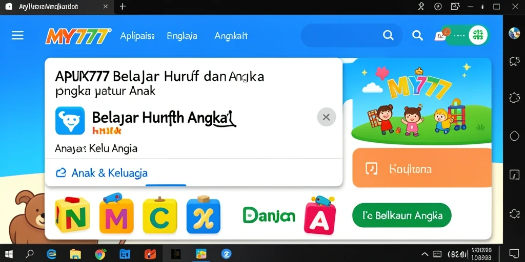 Tampilan antarmuka MY777 yang menarik untuk anak-anak.